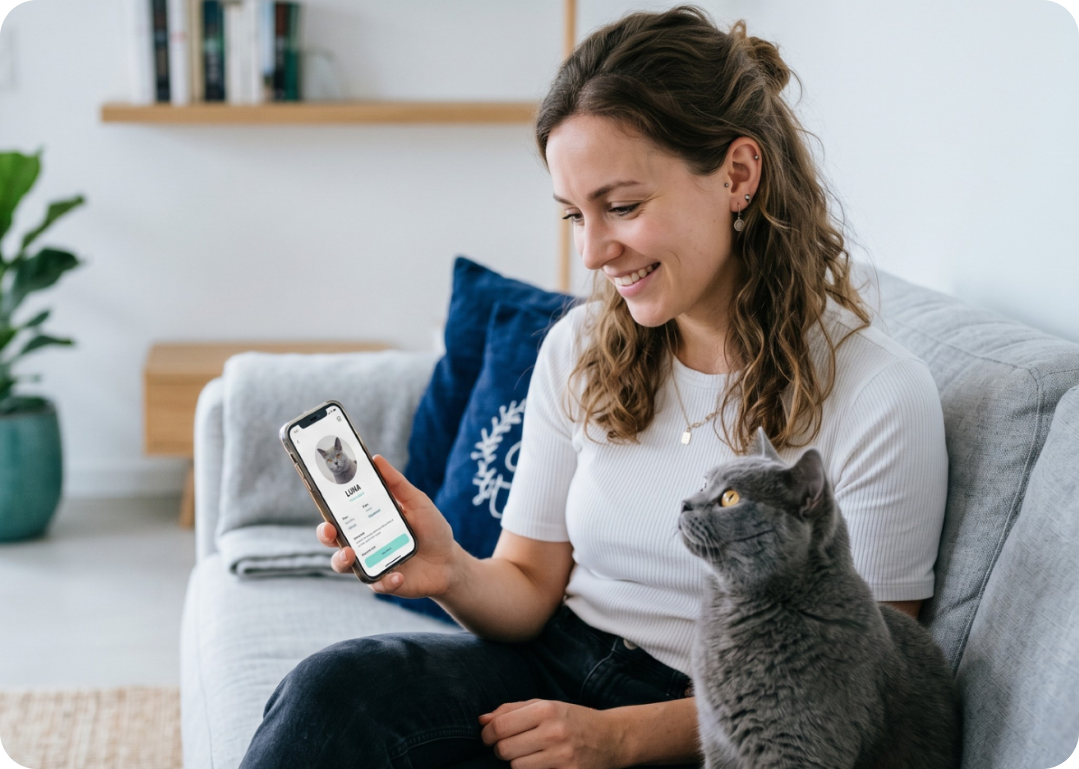 Pet owner on video call with veterinarian